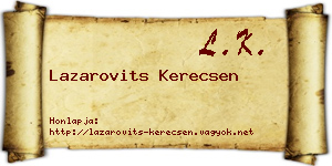 Lazarovits Kerecsen névjegykártya